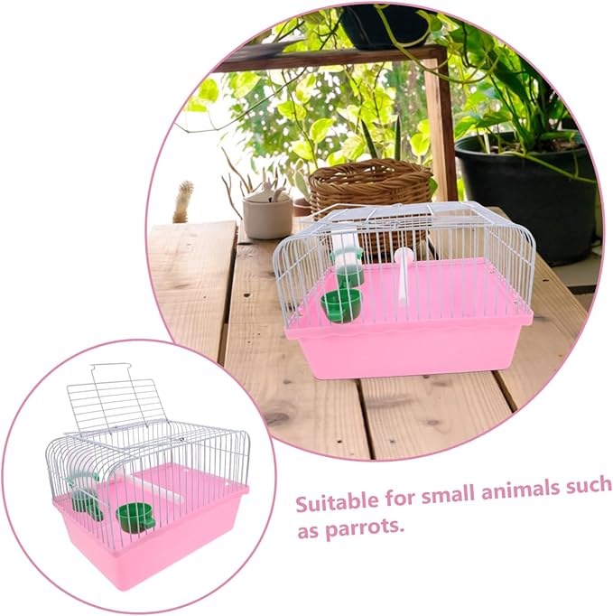 SUPVOX Portable Bird Cage with Food Box and Waterer Lightweight Travel Carrier for Parrots and Cockatiels Spacious Design for Comfortable Outdoor Use