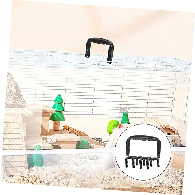 VICASKY 5pcs Portable Pet Cage Handle Durable Plastic Lifting Handles for Bird Cages Hamster Carriers Pet Crates Smell Comfortable Grip for Outdoor Use
