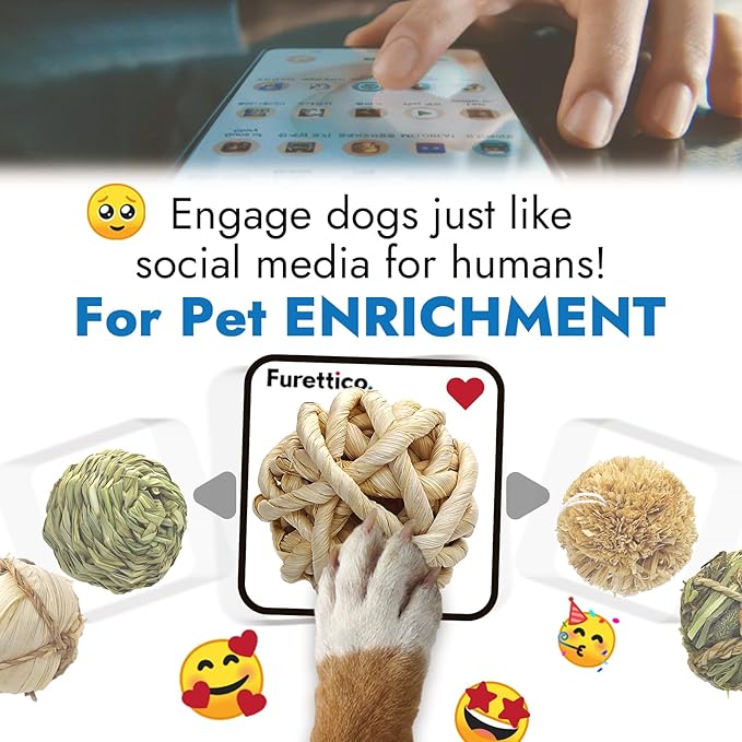Natural Dog Chew Toy, 1pcs Woven Grass Chew Ball for Dogs, Dental Teething Toy & Interactive Fetch Toys, Outdoor Rattan Digestible Chew Ball for Boredom Relief - CornLeaf