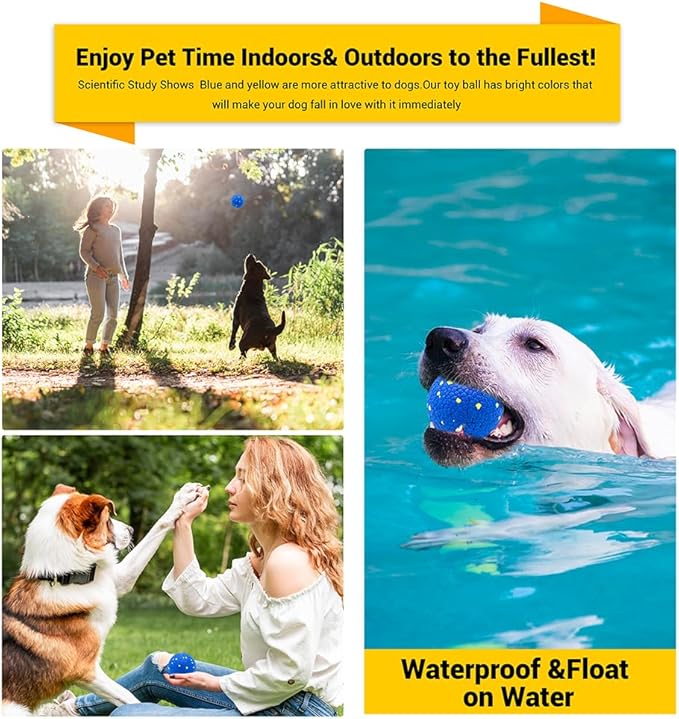 Dog Balls Toys for Aggressive Chewers, Indestructible Durable Bouncy Floating Balls for Dogs to Fetch, Durable Solid Rubber Ball for Training Dog(2 Pack)