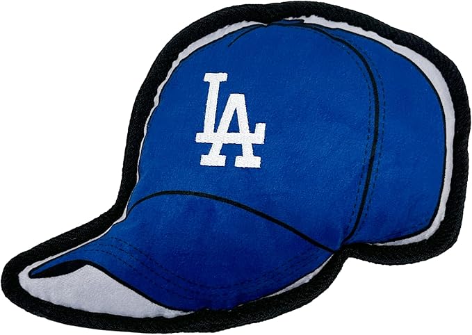 Pets First MLB LA Dodgers Baseball Cap Tough Toy for Dogs, Best MLB Dog Toy with Team Logo