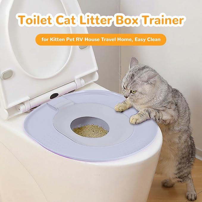 Cat Potty Toilet Training Kit - 15.35x14.17x3.94 Inches Cat Toilet Training, Reusable Urinal Potty Safe Design Removable Easy Clean for Home House Pet Kitten Travel