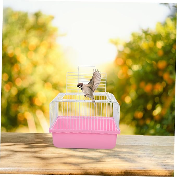 Toyvian Lightweight Portable Birdcage for Lovebirds and Small Animals Travel- Cage for Parakeets and Cockatiels Easy to and Convenient for Pet Owners