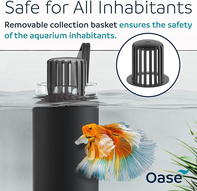 OASE CrystalSkim 350 Surface Skimmer for Freshwater and Marine Aquariums – Compact Internal Filter for Film Oil and Debris Removal, Quiet, Adjustable Flow, Shrimp-Safe, for Tanks up to 92 Gal / 350 L