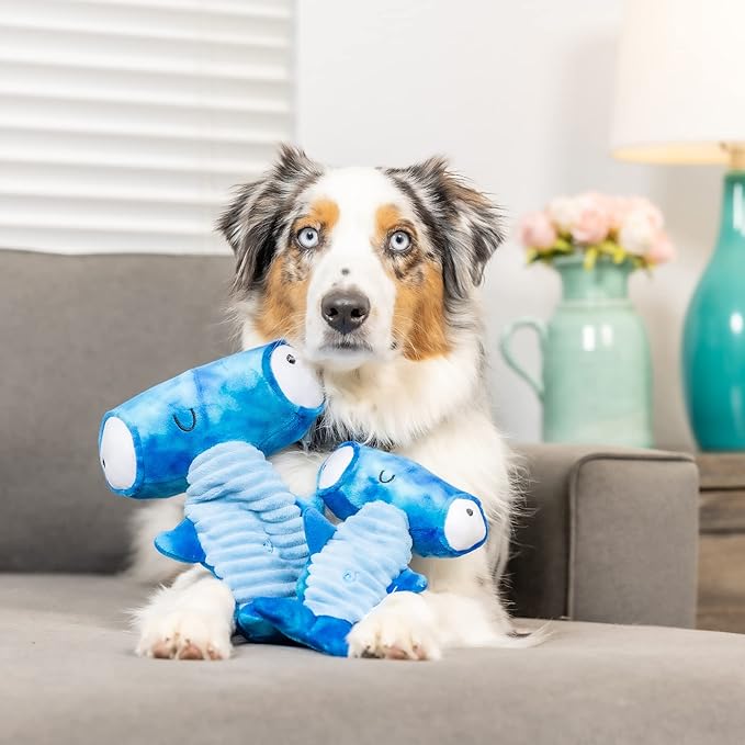 Huxley & Kent Slappies for Dogs | Jack Hammerhead (Large) | Squeak & Shake Dog Toy | No Stuff Tummy with Squeaky TPR Ball in Head | Simulates Hunting Nature for Dogs