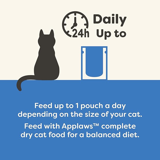 Applaws Natural Wet Cat Food in Broth, Limited and Natural Ingredients, High Protein with No Artificial Additives, Tuna Fillet & Seabream in Broth (12 x 5.3oz Pouches)