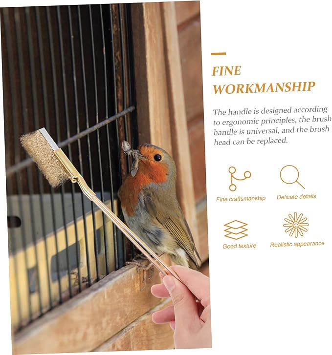 GALPADA 1Set Long Handle Bird Cage Cleaning Brush Brush for Maintenance Narrow Design for Convenient Cleaning Bird Supplies for Parrots