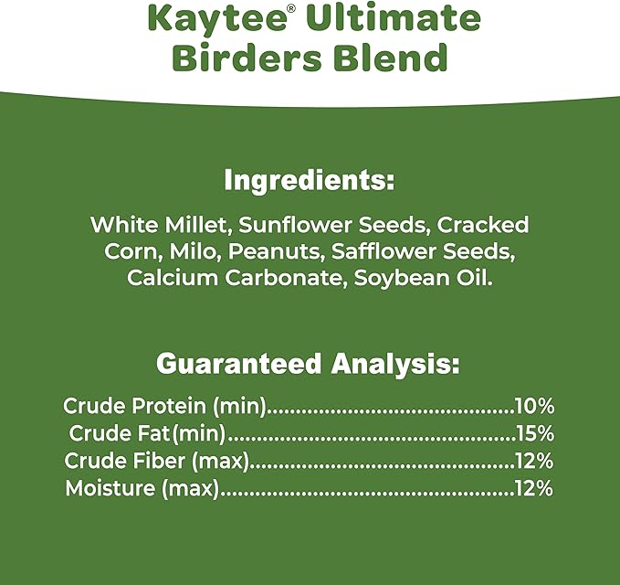Kaytee Ultimate Birder's Blend Food, Wild Bird Seed For Grosbeaks, Cardinals, Nuthatches, Woodpeckers & More Outside Feeders, 10 Pound