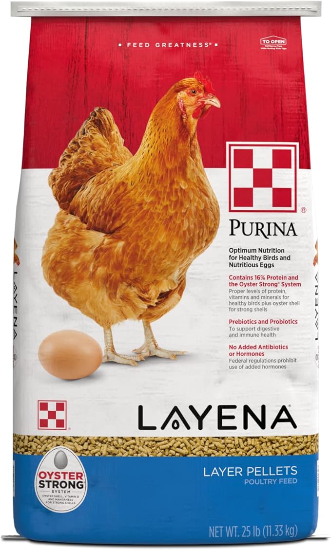 Purina, Layena Pellets, Chicken Feed for Laying Hens, 25 lbs