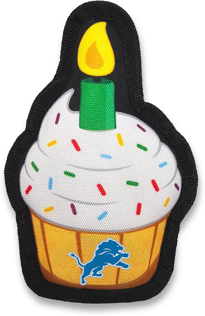 NFL Detroit Lions Dog Birthday Party Set 10pcs with 1 Football Bandana Large/X-Large, 1 Crown Hat, 1 Banner, 1 Birthday Cake Toy & 6 B-Day Balloons, Dog Birthday Set, Costume, Fun Doggie Pawty