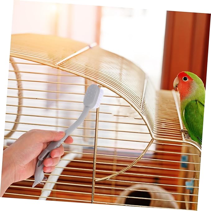 Toyvian 3pcs Bird Cage Cleaning Brush with Dual Gentle Bristles for Cleaning of Bird Cages and Material Accessory