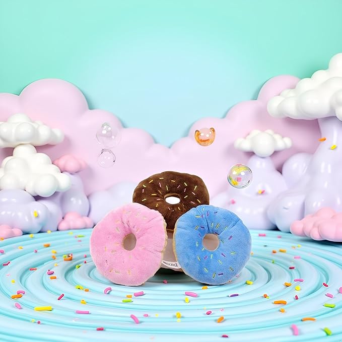 3 Pcs Colorful Pet Toy Donut-Shape Squeaky Squeaker Puppy Dog Pet Cat Kitten Sound Chews Toy Random Color Sturdy and Practical Simple and Sophisticated Design，Toys，Dog Squeak Toys