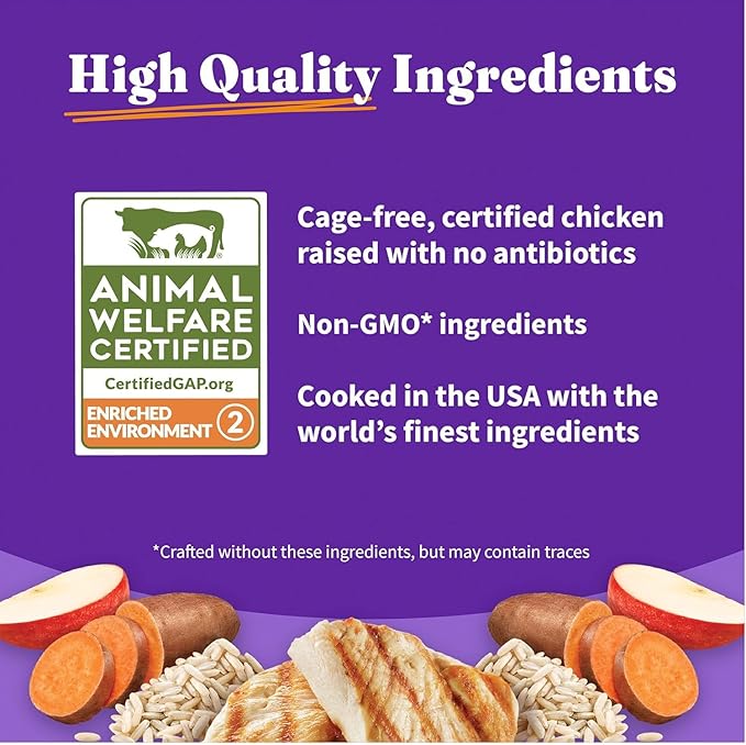 Halo Holistic Dog Food Cage Free Chicken & Brown Rice Formula, Healthy Grains Dry Dog Food, Complete Digestive Health, Kibble for Adult Dogs, 3.5 lb Bag