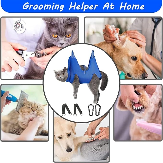 FEEGO Pet Grooming Hammock for Small Dogs & Cats, Dog Grooming Hammock, Pet Grooming Sling, Dog Grooming Harness, Pet Nail Clip Bag for Grooming, Cat Grooming Sling for Trimming Nail and Ear/Eye Care