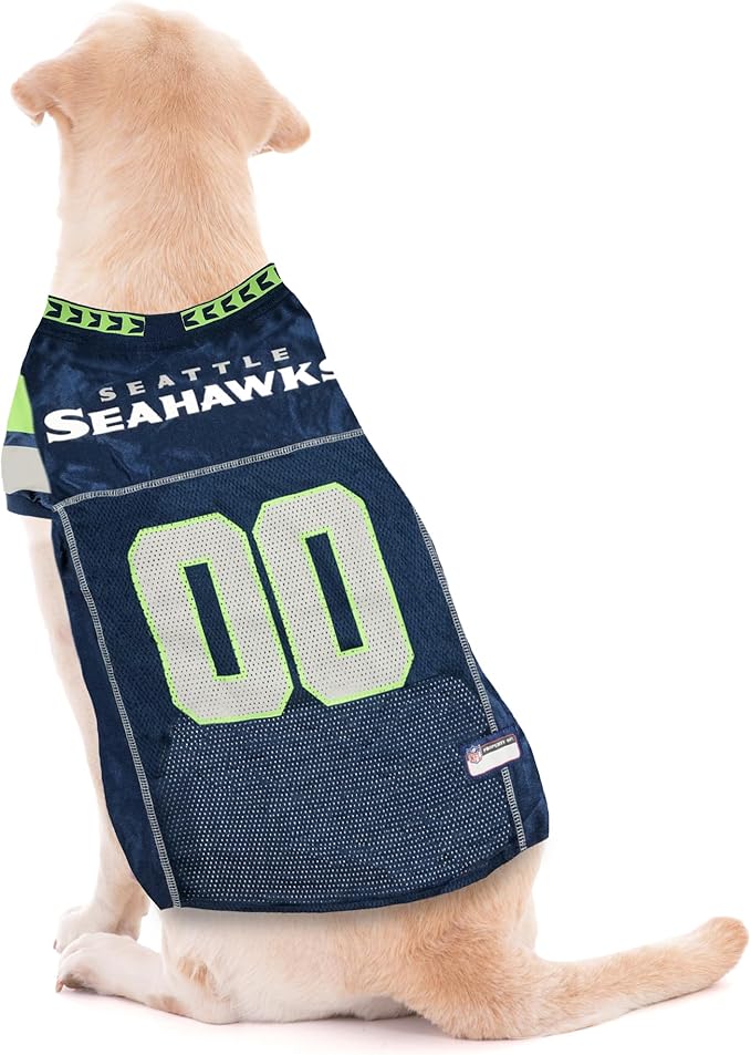 Pets First NFL Seattle Seahawks Dog Jersey, Size X-Small, Football Shirt Costume for Pet, Dog Sports T-Shirt, NFL Team Clothing for Cats, Licensed Pet Apparel Available in 7 Sizes and 32 Teams