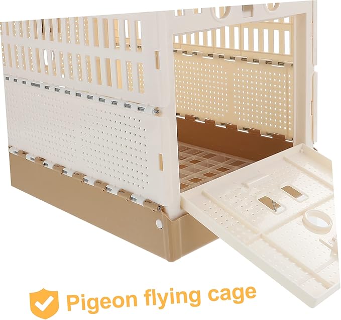 Mipcase Foldable Plastic Pigeon Cage Lock Portable Bird Transport Carrier with Handle for Small Pets Easy Assembly and Storage Suitable for Pigeons Birds Rabbits and Kittens