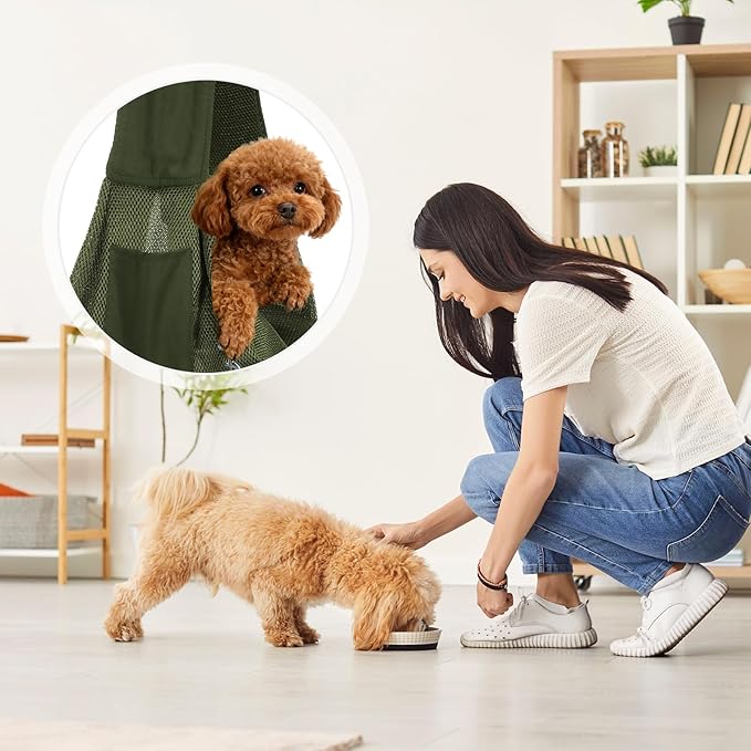 Dog Sling Carrier for Small Dogs and Cats Up to 16.5 Lbs, Breathable Thick Shoulder Strap Pet Crossbody Shoulder Bag, (Green, 1 Pcs) Intended for Outdoor/Camp/Travel