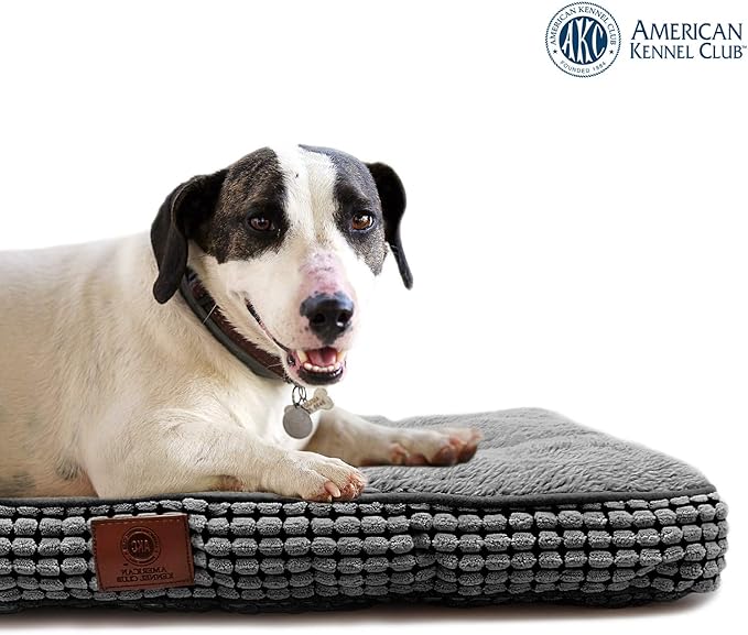AMERICAN KENNEL CLUB AKC706GRAY AKC Small Pixel Crate Dog Pet Bed, Gray, 24 inch by 17 inch (Pack of 2)