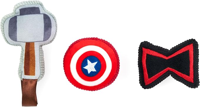 ZippyPaws Burrow Puzzle Plush Dog Toy, Interactive Squeaky Toy for Enrichment, Hide and Seek Game for Small to Medium Dogs, Marvel Avengers Icons