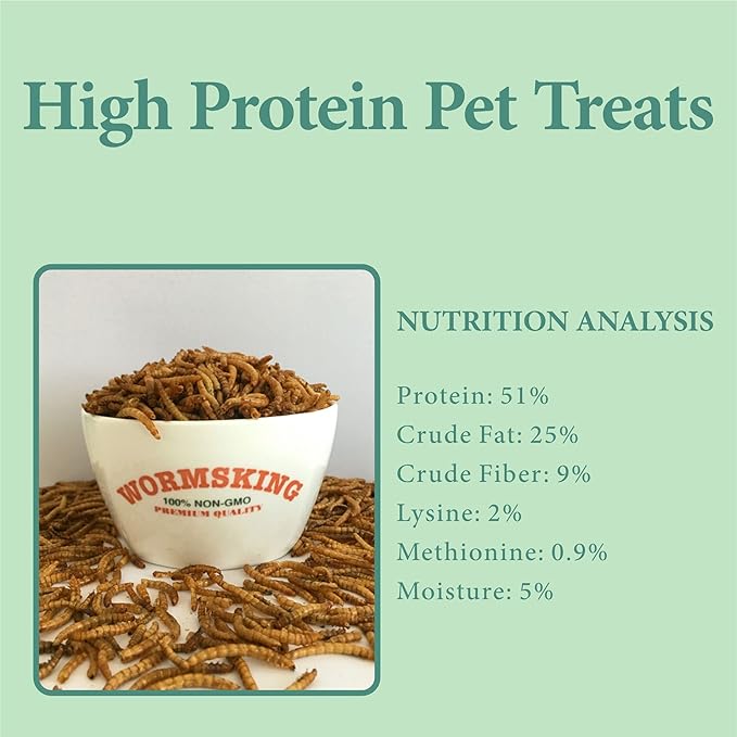 WORMSKING 5LB Dried Mealworms, Great Treat for Chicken, Duck, Birds, Reptile, Hamster,Hedgehog, Pigeon