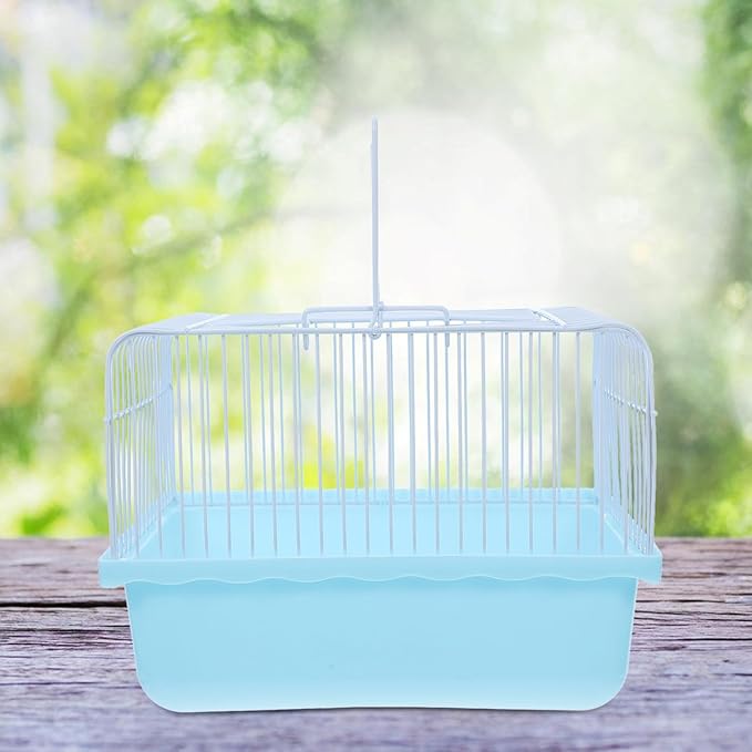Yardwe Portable Bird Travel Cage Lightweight Plastic Carrier for Parakeets Lovebirds and Small Animals Durable Material for Travel and Comfortable Living Environment