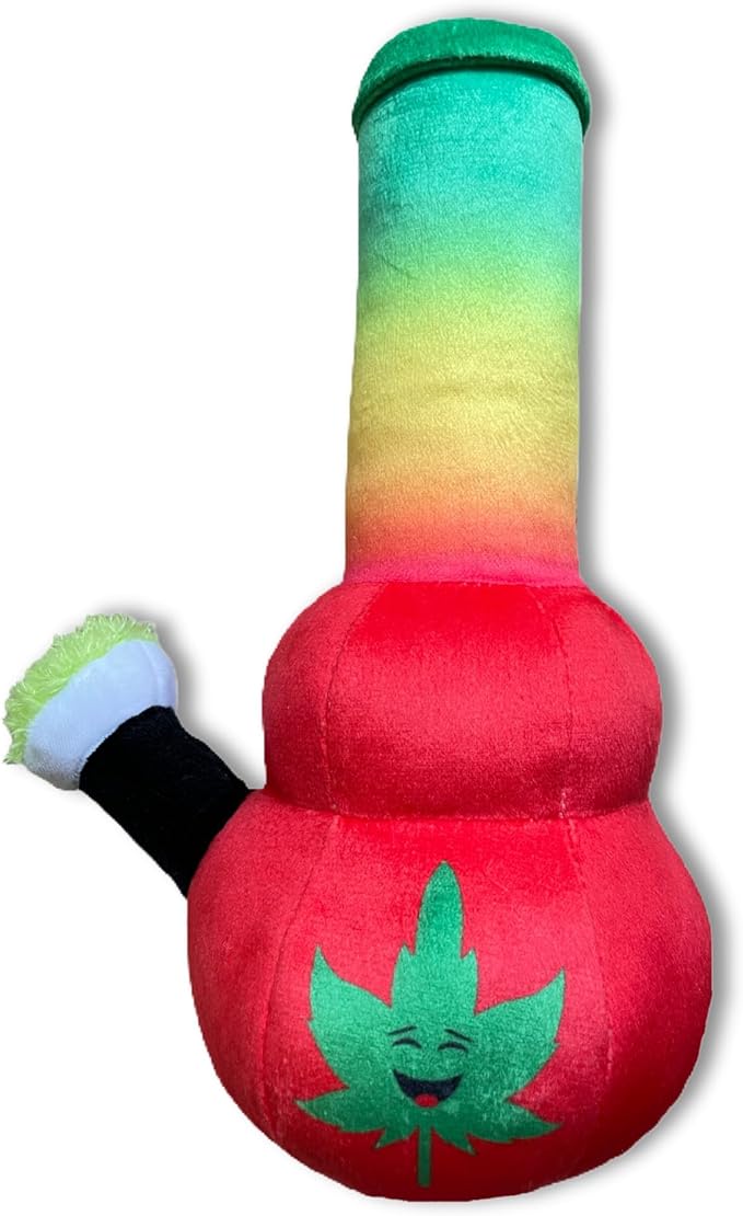 My Name is Bo da Bong, Funny Squeaky Weed Dog Toy, Cute Stuffed Parody Rasta Pot Bong, Cool Plush 420 Novelty Gift for Puppies & Small, Medium & Large Breeds, for Fetch & a Photo Prop