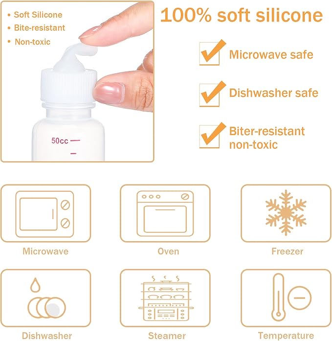 Sadnyy 17 Pcs Kitten Bottle Feeding Kit Puppy Bottles for Nursing Puppy Milk, Liquid Syringes in 1, 5 and 10 ml, Replacement Silicone Nipples, Cleaning Brushes for Newborn Pet Dog Rabbit Goat