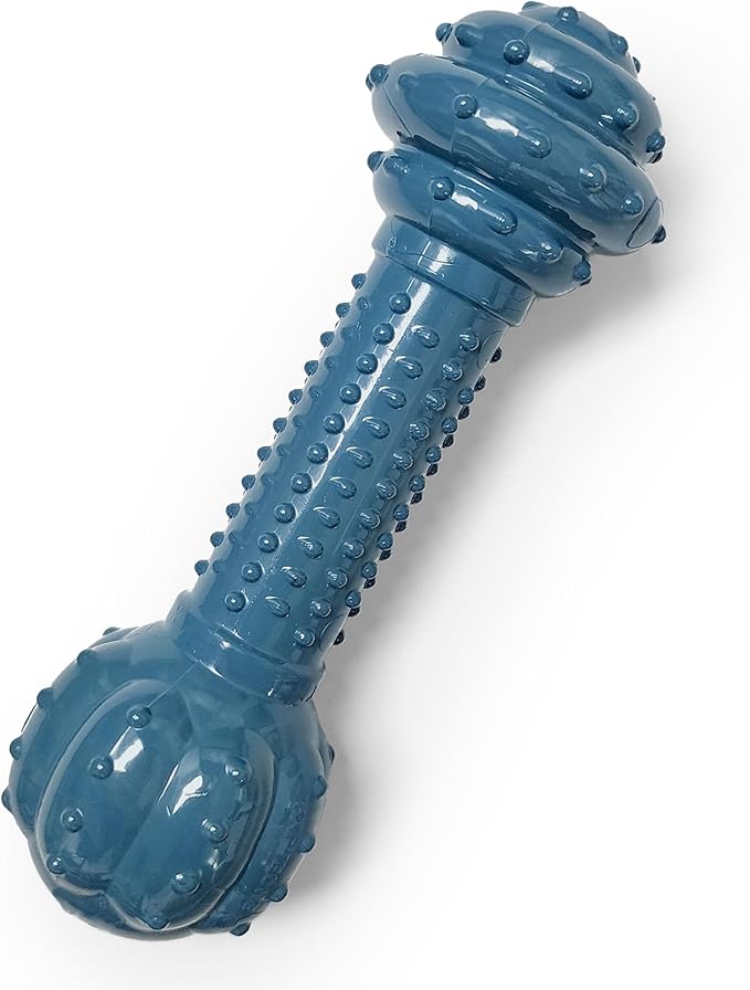 Nylabone Love Our Oceans Textured Barbell Power Chew Toy for Dogs, Recycled & Sustainable Chew Bones for Dogs, Dog Toys Made in USA, Bacon Flavor, Medium Dog Toys - Up to 35 lbs, 1 Count