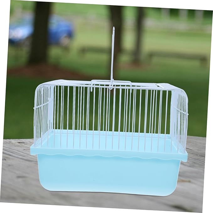 Garneck Portable Lightweight Bird Cage for Lovebirds and Small Animals Easy to Clean Travel Carrier Transparent Window for Parakeets and Cockatiels