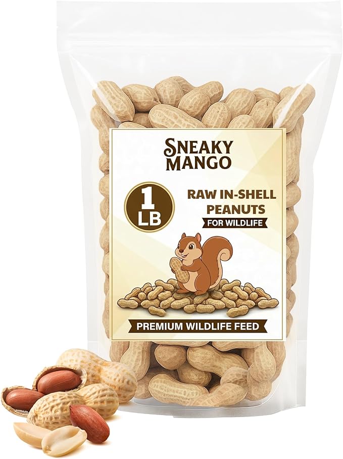 Snaky Mango Raw Peanuts in Shell - 1 Pounds – All-Natural Food for Squirrels, Deer, Birds, and Other Wildlife Animals – Grown in the USA for Healthy Nutrition