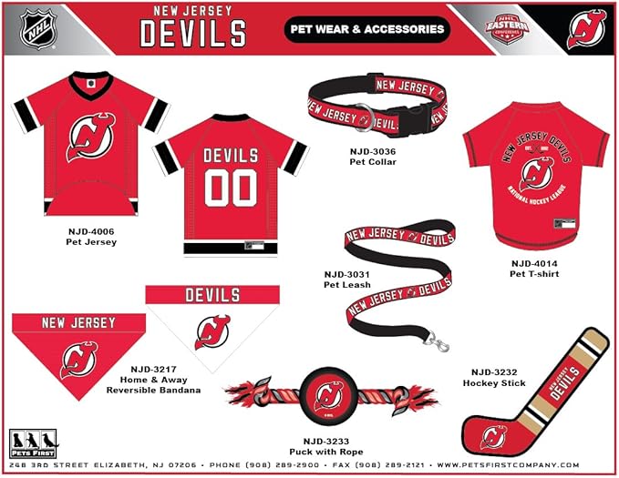 Pets First NHL New Jersey Devils Stick Toy for Dogs & Cats. Play Hockey with Your Pet with This Licensed Dog Tough Toy Reward! 16 inches long