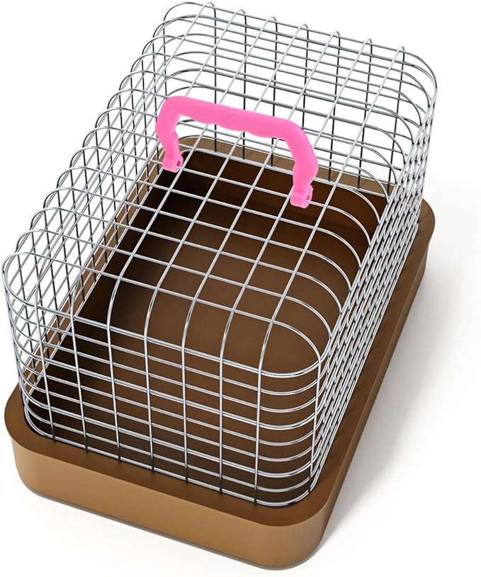 Ipetboom 10pcs Pet Cage Crate Handles Replacement Cage Handles Dog Crate Replacement Parts for Pet Cage Carrier Rabbit Cages Handle Replacement for Squirrel Hedgehog Chinchilla Hamster, Pink