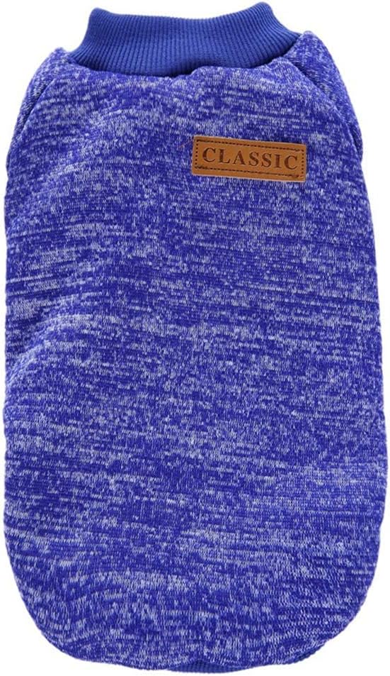 Jecikelon Dog Clothes Dogs Sweater Soft Puppies Clothing Winter Puppy Sweaters Warm Outfit for Dogs Small XXS XS Cat Apparel (X-Small, Dark Blue)