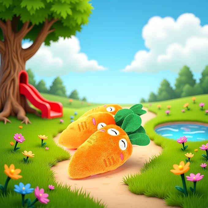 Orange Soft Puppy Pet Supplies Cute Carrot Plush Chew Squeaker Sound Squeaky for Dog Cat Birthday Xmas Gifts Pet Supplies