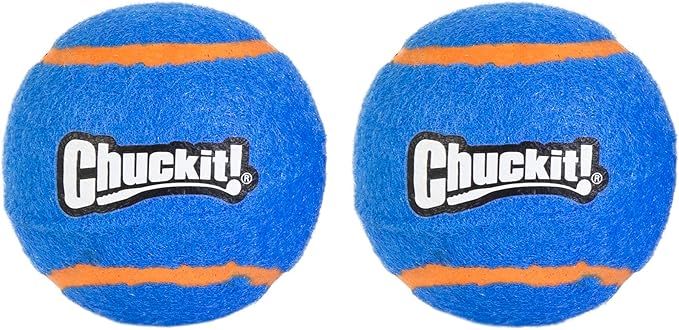 Chuckit! Squeaker Tennis Ball Dog Toy, Small (2 Inch Diameter) Pack of 2, for Breeds 0-20 lbs