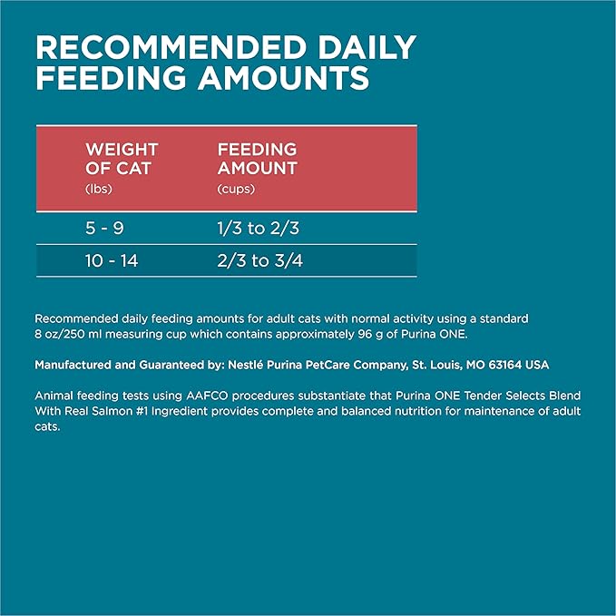 Purina ONE Natural Dry Cat Food, Tender Selects Blend With Real Salmon - 3.5 lb. Bag