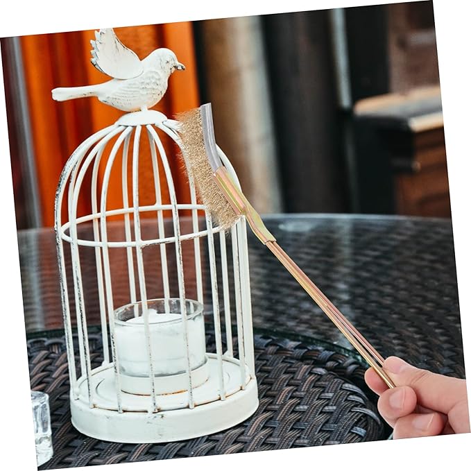 Toddmomy 1set Handle Bird Cage Cleaner Brush Steel Wire Bristles for Efficient Cleaning of Bird Cages Perches Kennels Care Accessory