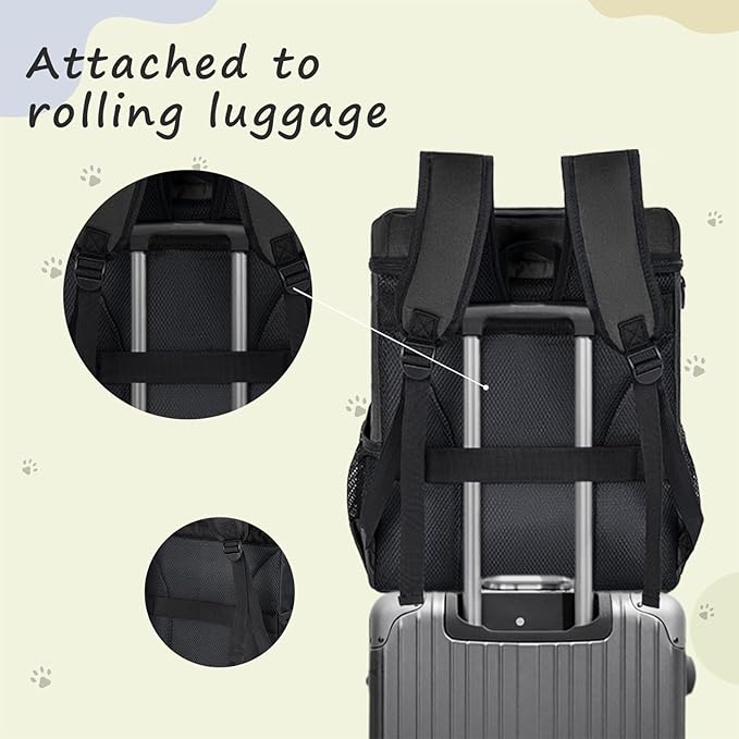 ANILD Dog Travel Bag Backpack, Flight-Ready TSA-Approved Dog Travel Bag with 2 Leak-Proof Food Canisters, 4 Foldable Silicone Bowls, Multi-Compartment Organizer for Hiking, Camping, Dog Mom Essentials