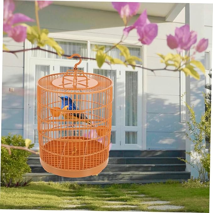 Plastic Hanging Bird Cage Featuring Lockable Entry for Small Birds and Parrots Multi-Functional Small Animal Cage Lightweight and Practical Pet Habitat for Hamsters and Parakeets