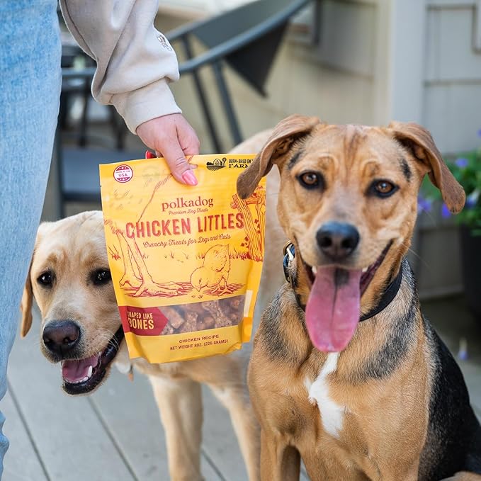 Polkadog Chicken Littles Bone Shaped Dog Treats - Chicken, Crunchy, All Natural, Limited Ingredient, Lean Protein Snacks for Dogs, Great for All Breeds, Made in USA - 7oz