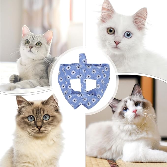 Breathable Cat Mouth Cover Muzzle for Grooming Bathing Nail Trimming and Medicine Feeding Small Size 4.33X3.14X2.75 Inch Pet Safety Face Guard