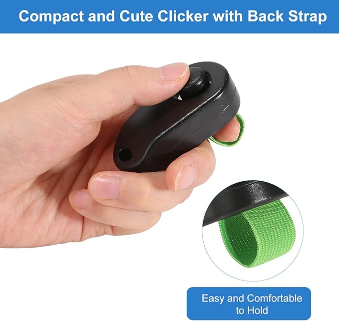 BARKIE Dog Training Clicker with Finger Ring 2 Pack, Puppy Essentials for Behavior Training, Portable Pet Supplies for Dog Walking Accessories(Black & White)