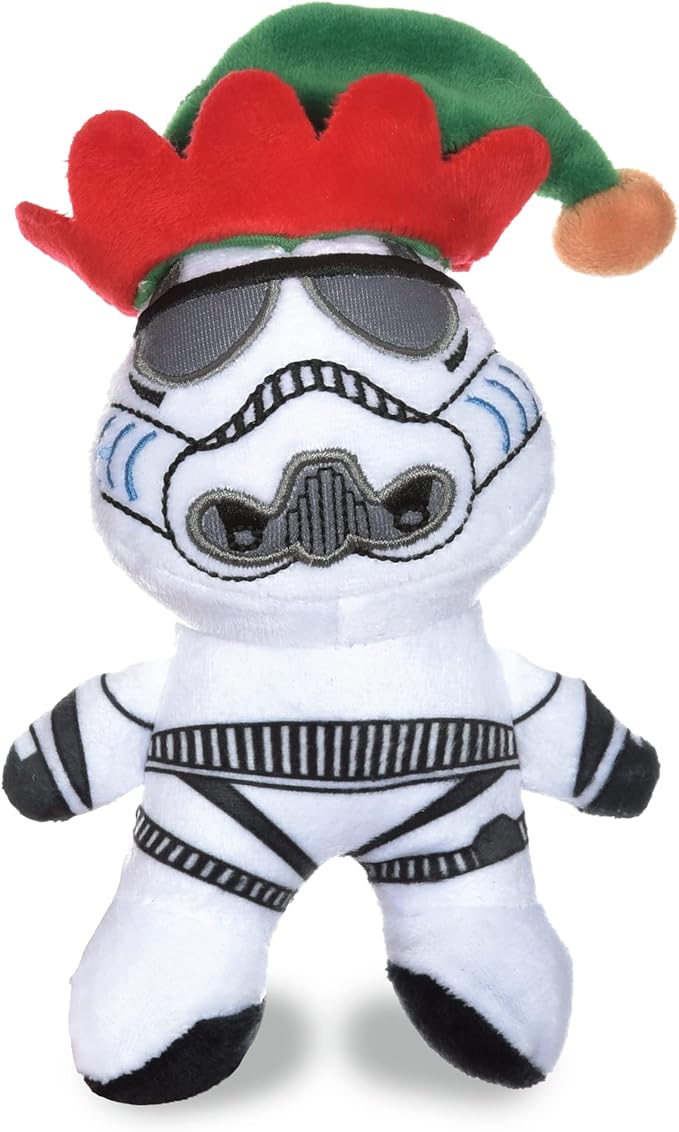 STAR WARS Dog Toy Storm Trooper Toy for Holidays | Elf Storm Trooper Dog Squeaky Toy Dog Chew Toy | Holiday Dog Toy Plush Toys | 6 Inch Small Dog Toy, (FF19329)