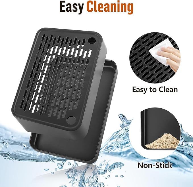 Cat Litter Box Ramp, Litter Box Step Mat with Filter Function, Cat Litter Catcher for Self-Cleaning Litter Boxes, Cats Pedal Stool Ideal for Kitten & Elderly Cats (Black)