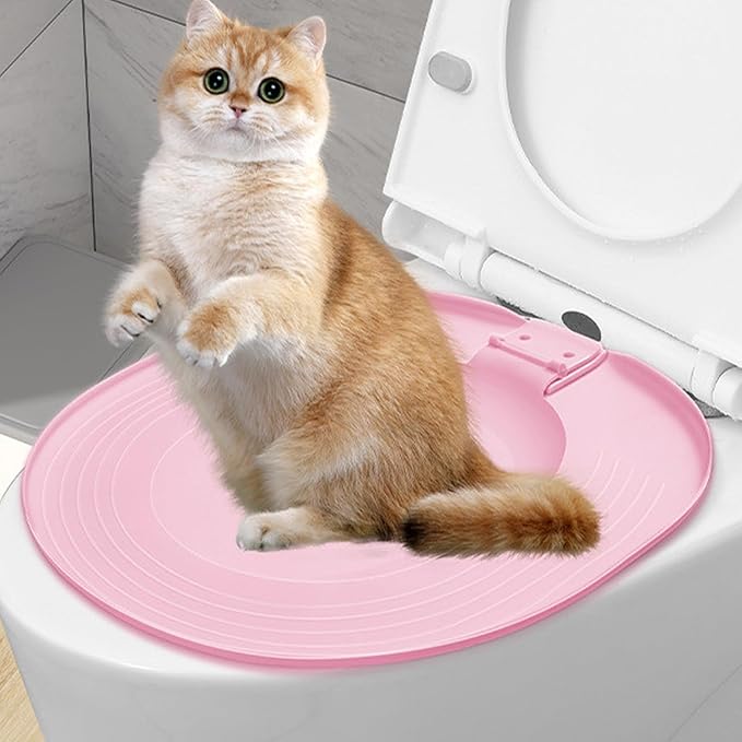 Cat Toilet Seat Trainer Kit Reusable, Cat Toilet Training System with Litter Box, Detachable Design for Easy Cleaning, Pet Potty Training Tool for Cats Kitten