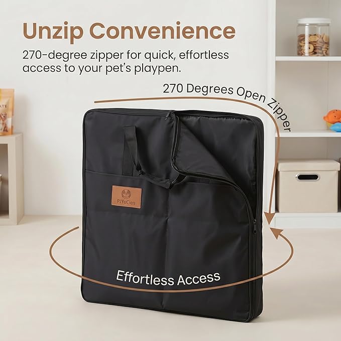PJYuCien Storage Bag for 24"x24" Metal Foldable Dog Playpen, 600D Oxford Fabric, Waterproof Moisture-Proof, 270° Large Zipper, Travel Carry Case for Camping, Park & Home Storage