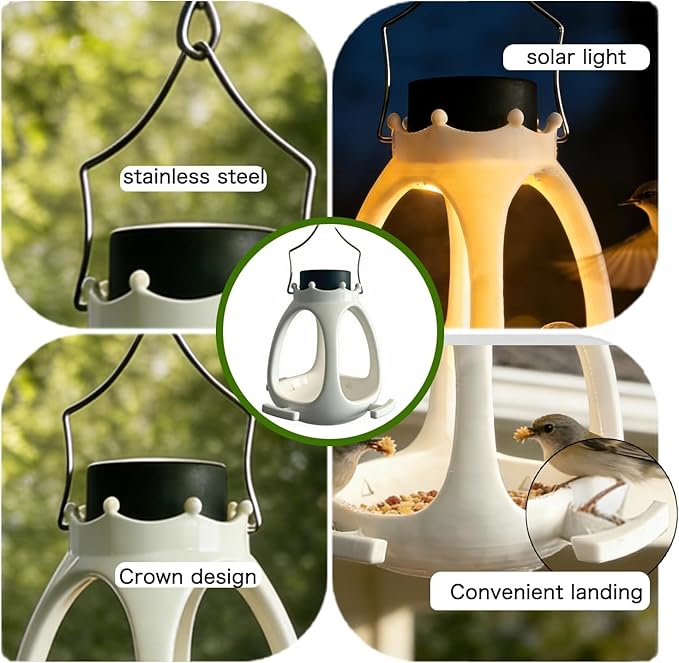 2026 Solar Bird Feeder - Waterproof Eco-Friendly Polymer Wild Bird House for Backyard Birding, Innovative Outdoor Decor for Wildlife Enthusiasts