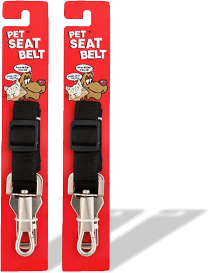 Car Dog Leash - Best Dog Seat Belt (2 Pack) Car Harness Attachment for Dogs - Adjustable Dog Restraints Seatbelts for Cars (17.5in - 26in)