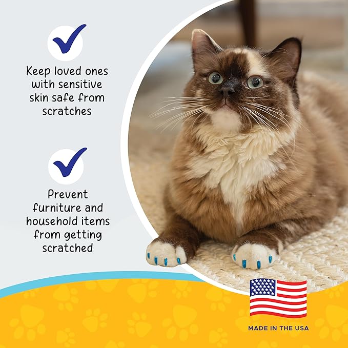 Soft Claws Cat Nail Caps for Small Cats – (40 Caps, Pink Sparkle) - Veterinarian-Developed | Protects Furniture & Skin - Easy to Apply, Long-Lasting Anti-Scratch Soft Cat Claw Covers