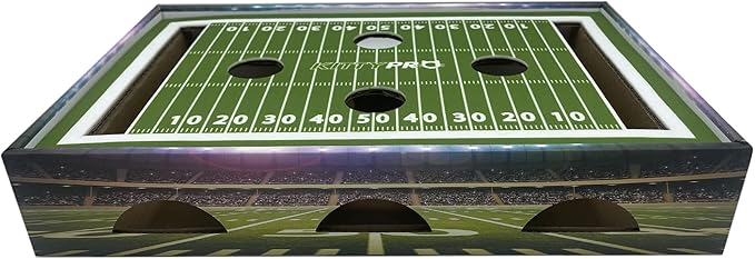 Pets First NCAA Kansas State Wildcats Cat Scratcher Box, Game Day Cat Toy, NCAA Football Field Designed Cat Scratcher and Lounge, Stimulating Cat Game